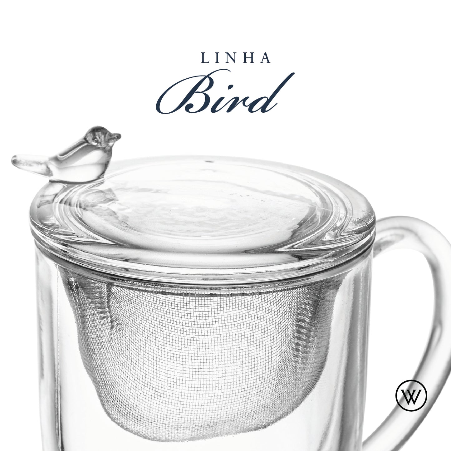 Caneca com Tampa e Filtro Bird 350ml Cristal - Wolff