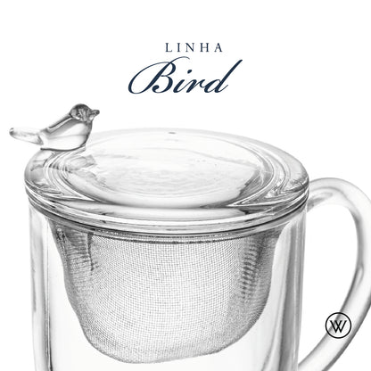 Caneca com Tampa e Filtro Bird 350ml Cristal - Wolff