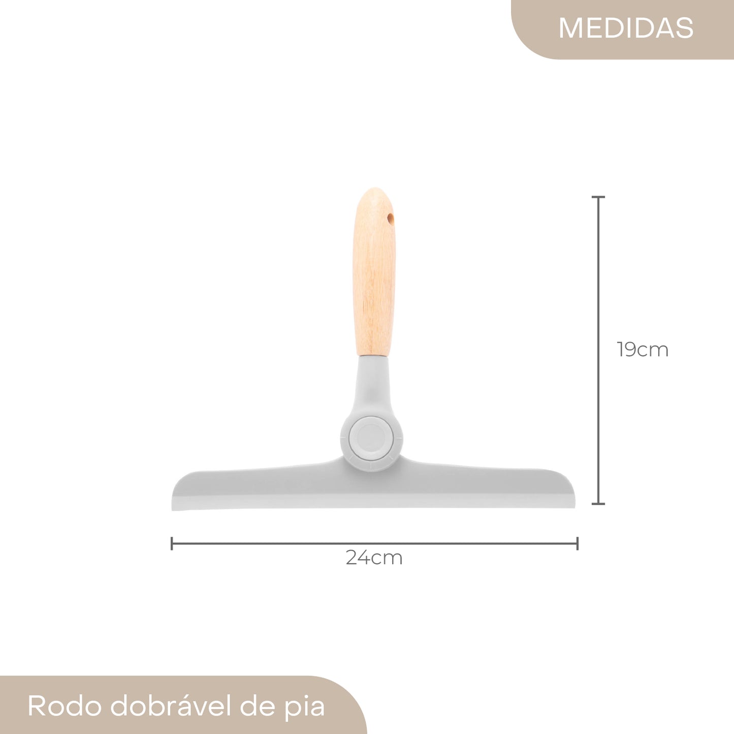 Rodo Dobrável de Pia com Cabo de Bambu - Lyor