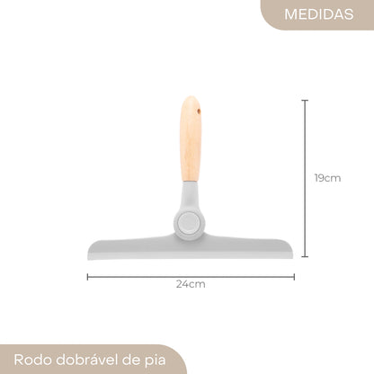 Rodo Dobrável de Pia com Cabo de Bambu - Lyor