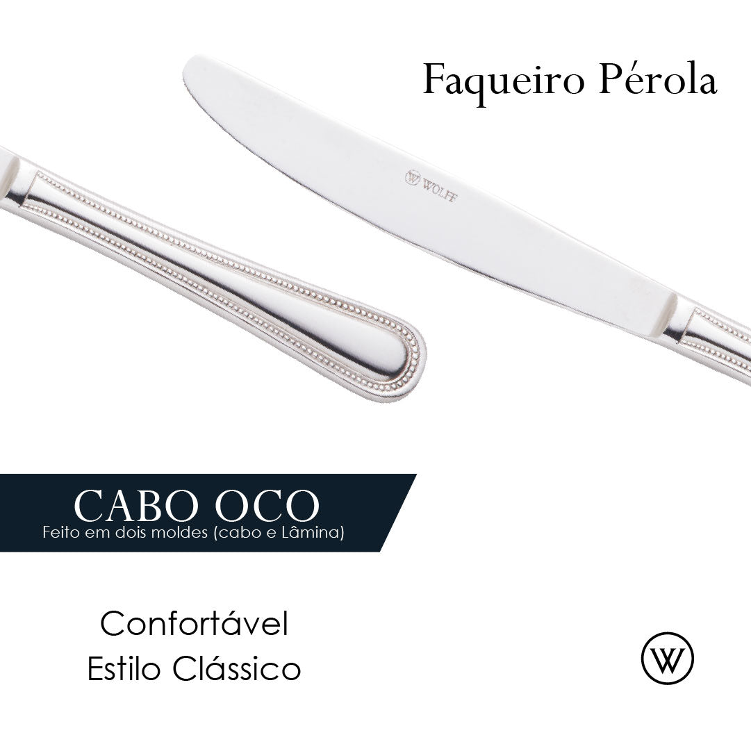 Faqueiro 30 Peças de Aço Inox Pérola - Wolff