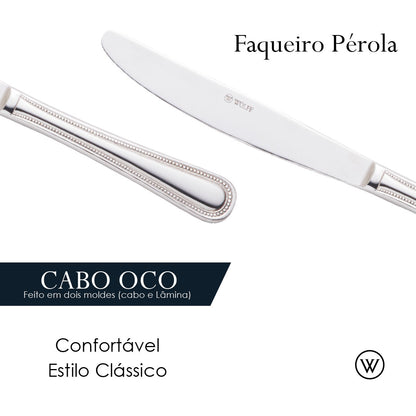 Faqueiro 30 Peças de Aço Inox Pérola - Wolff