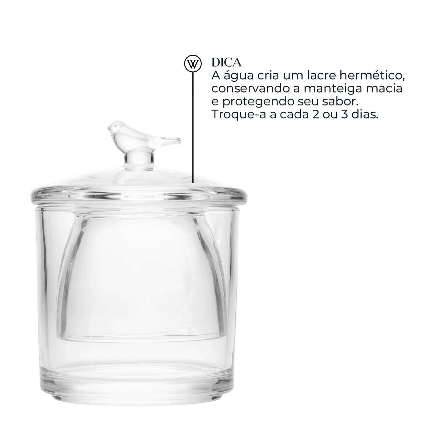 Manteigueira Francesa Bird Cristal Ecológico - Wolff