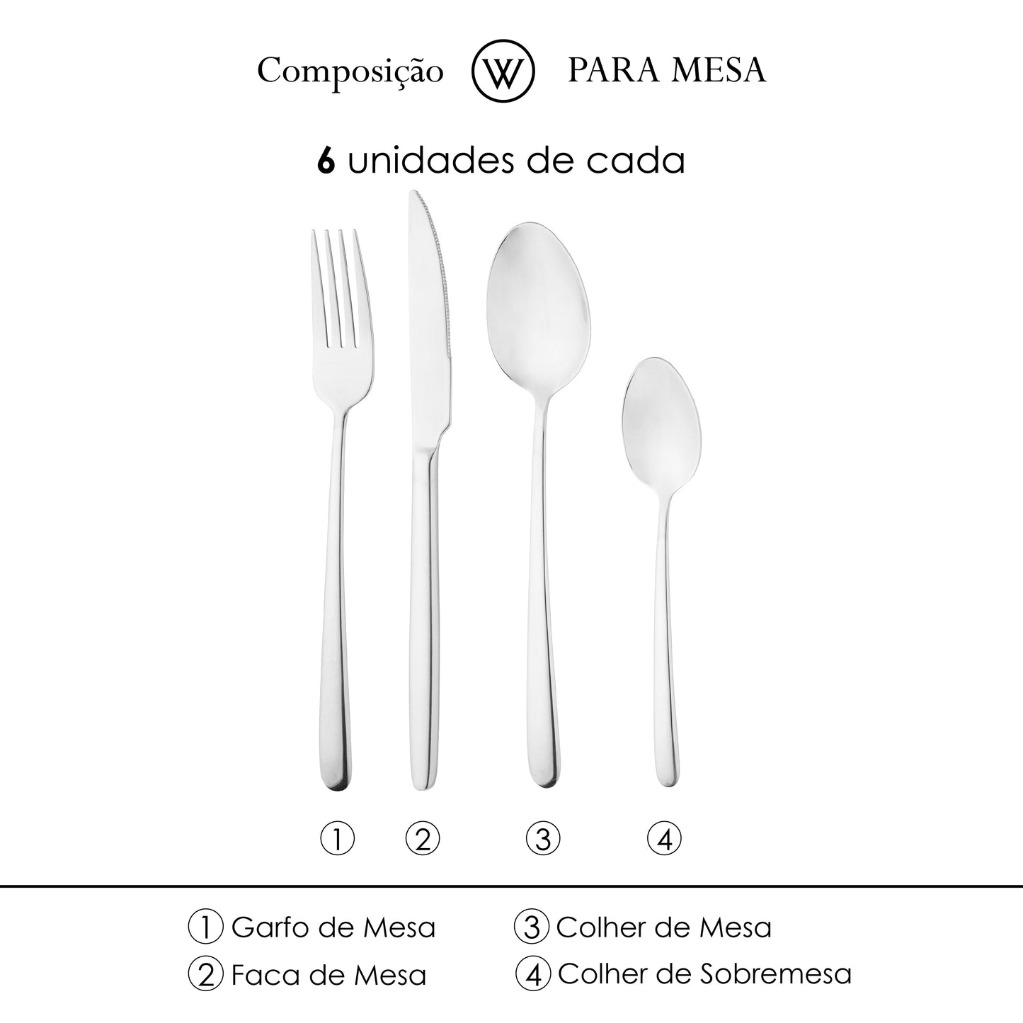 Faqueiro 24 Peças Viena Aço Inox - Wolff