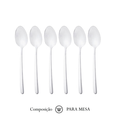 Conjunto 6 Colheres para Café Viena Aço Inox - Wolff