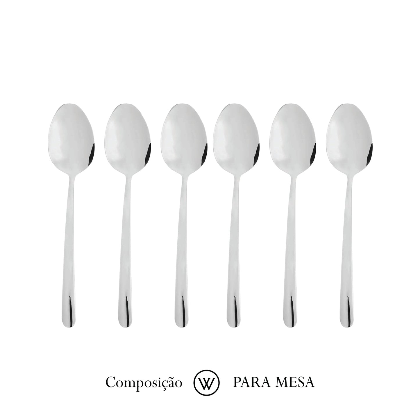 Conjunto 6 Colheres para Sobremesa Viena Aço Inox - Wolff