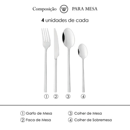 Faqueiro 16 Peças Firenze Aço Inox - Wolff