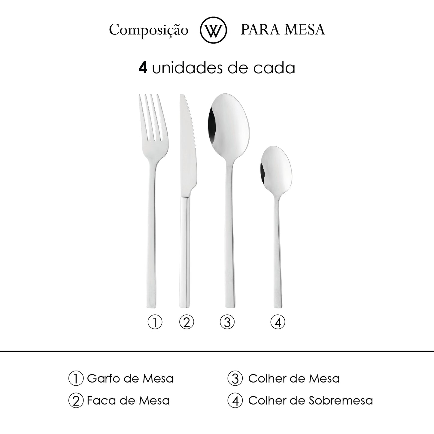 Conjunto 7 Peças Espátula para Bolo e 6 Garfos para Sobremesa Viena Aço Inox - Wolff