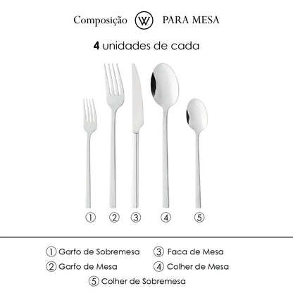 Faqueiro 20 Peças Firenze Aço Inox - Wolff