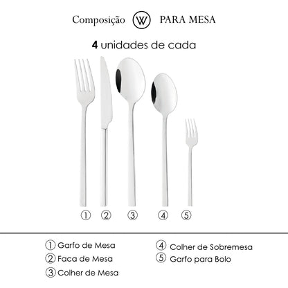 Faqueiro 25 Peças Firenze Aço Inox - Wolff