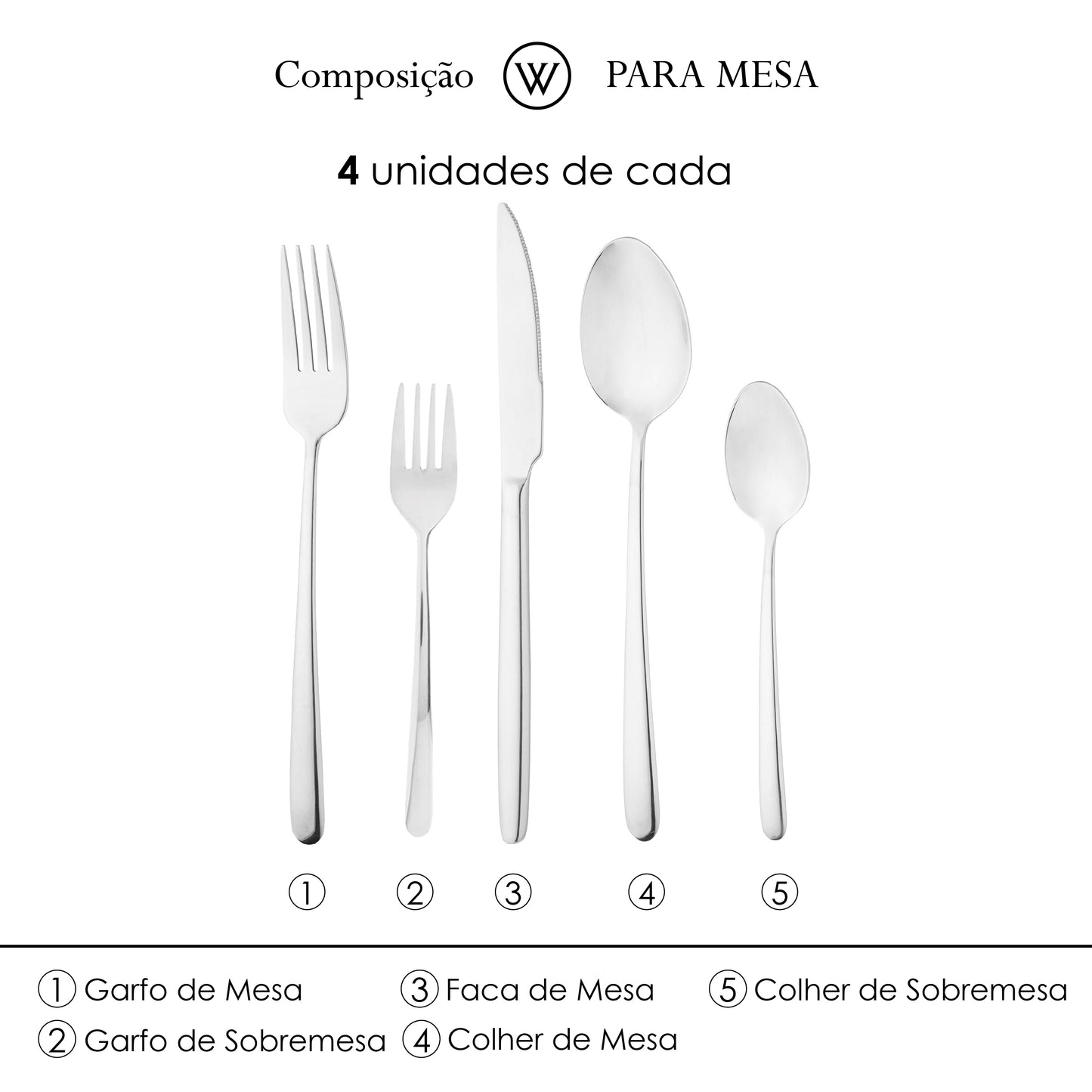 Faqueiro 20 Peças Viena Aço Inox - Wolff