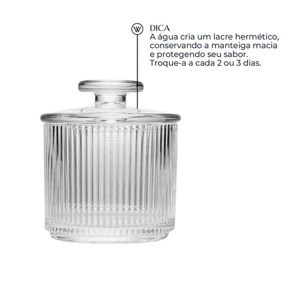 Manteigueira Francesa Lines 8,5cm x 10cm x 8,5cm Cristal Ecológico - Wolff