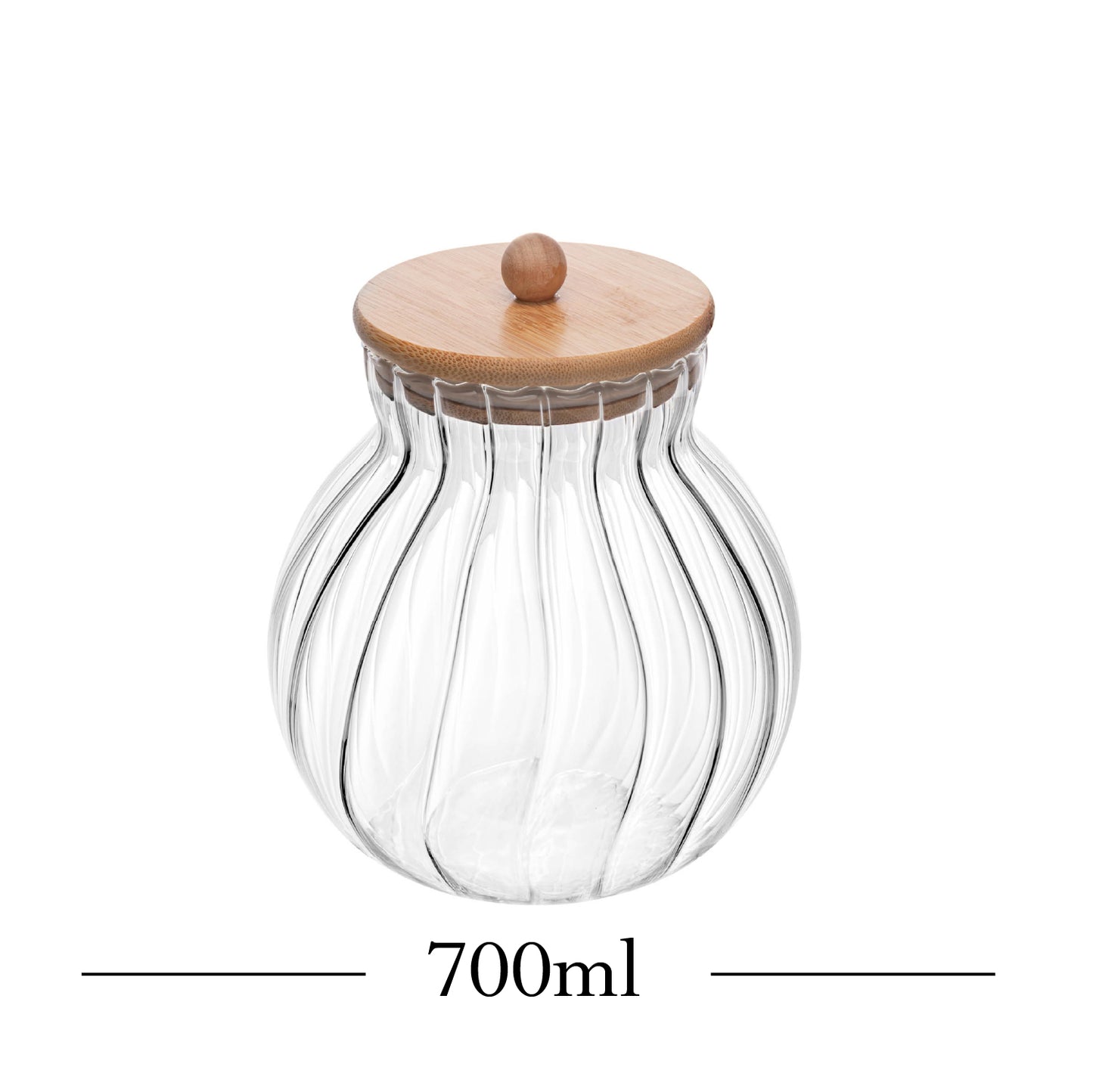 Porta Mantimentos de Vidro com Tampa de Bambu Classic 700ml - Wolff