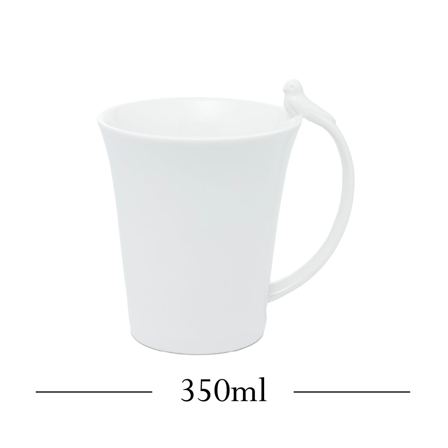 Caneca de Porcelana Birds Branco 300ml - Wolff