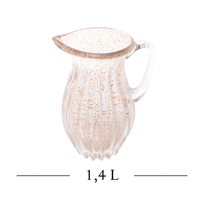 Jarra de Vidro Italy Transparente e Dourado 1,4L - Wolff