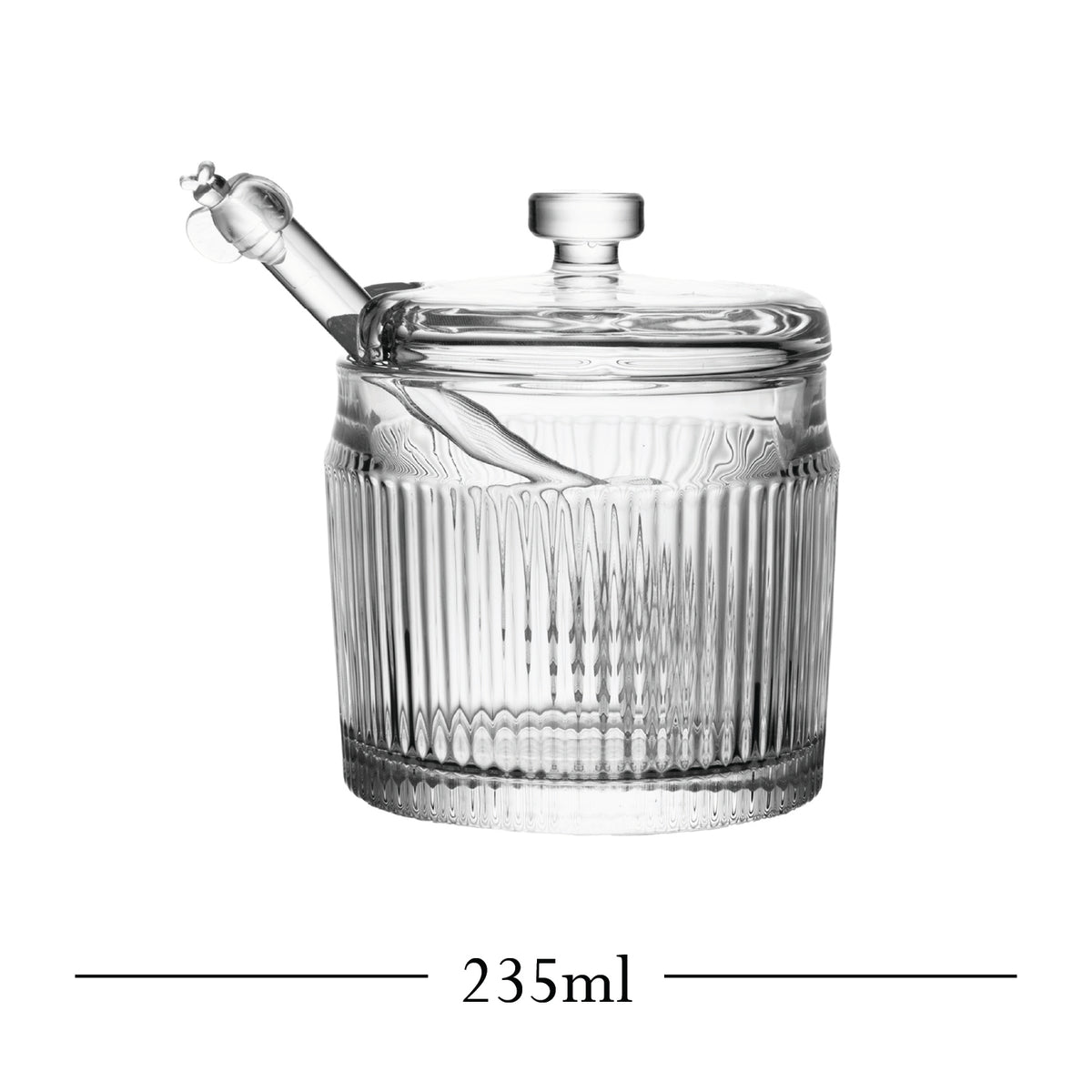 Meleira com Pegador e Tampa Lines 10cm x 7,5cm Vidro - Wolff