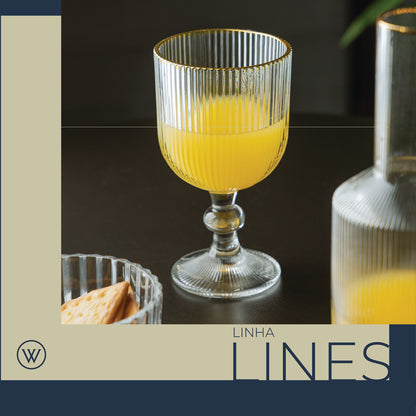 Conjunto 2 Taças de Vidro com Fio de Ouro Lines 380ml - Wolff