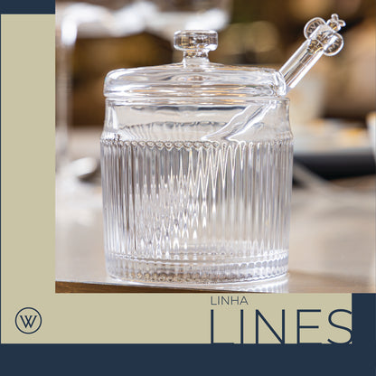 Meleira com Pegador e Tampa Lines 10cm x 7,5cm Vidro - Wolff