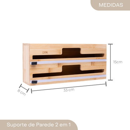 Suporte de Parede 2 em 1 para em Bambu - Lyor
