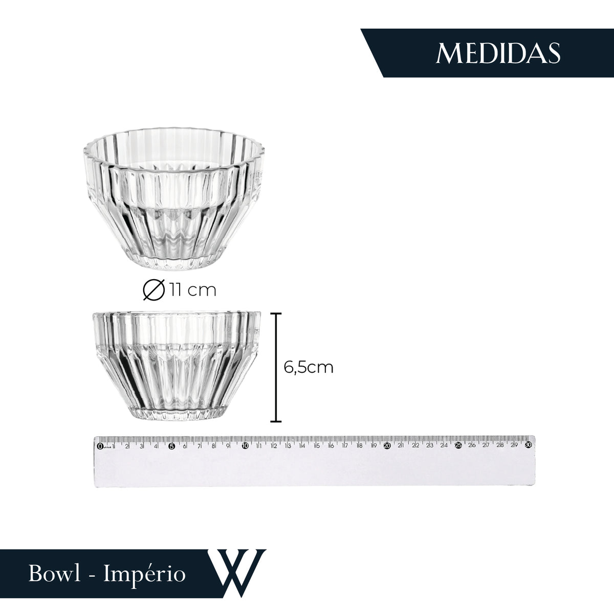 Bowl Império 11cm x 11cm x 6,5cm Cristal - Wolff