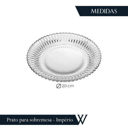 Prato para Sobremesa Império 20cm Cristal - Wolff
