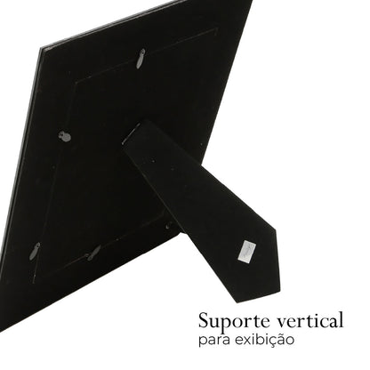 Porta-Retrato de Vidro Preto 15cm x 20cm - Wolff