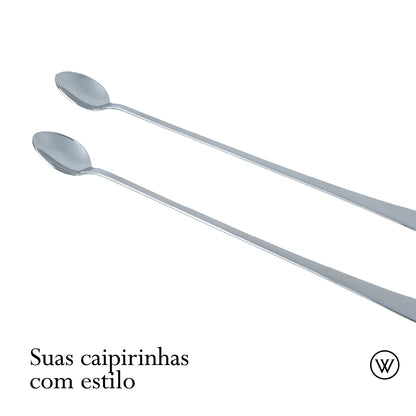 Conjunto 2 Colheres Bailarina de Aço Inox Oxford 30cm - Wolff