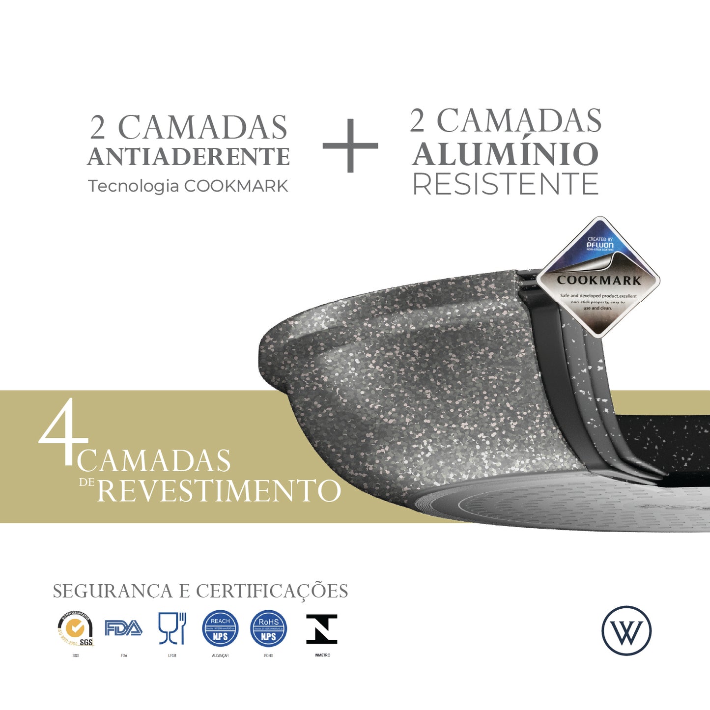 Bistequeira de Indução em Alumínio com Revestimento Cerâmico Granilite Cinza 24cm - Wolff