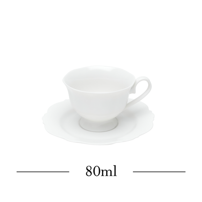 Conjunto 6 Xícaras Chá Maldivas 180ml Branca Porcelana - Wolff