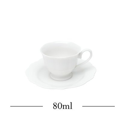 Conjunto 6 Xícaras de Café com Pires Maldivas Branco 80ml - Wolff