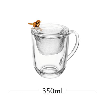 Caneca com Tampa e Filtro Golden Bird 350ml Cristal - Wolff