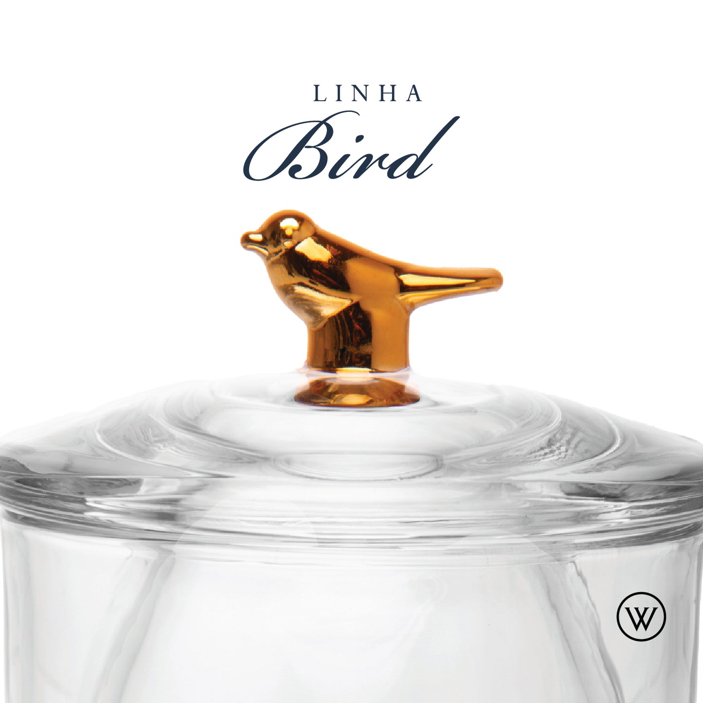 Manteigueira Francesa Golden Bird 9,5cm x 9,5cm x 11cm Cristal Ecológico - Wolff