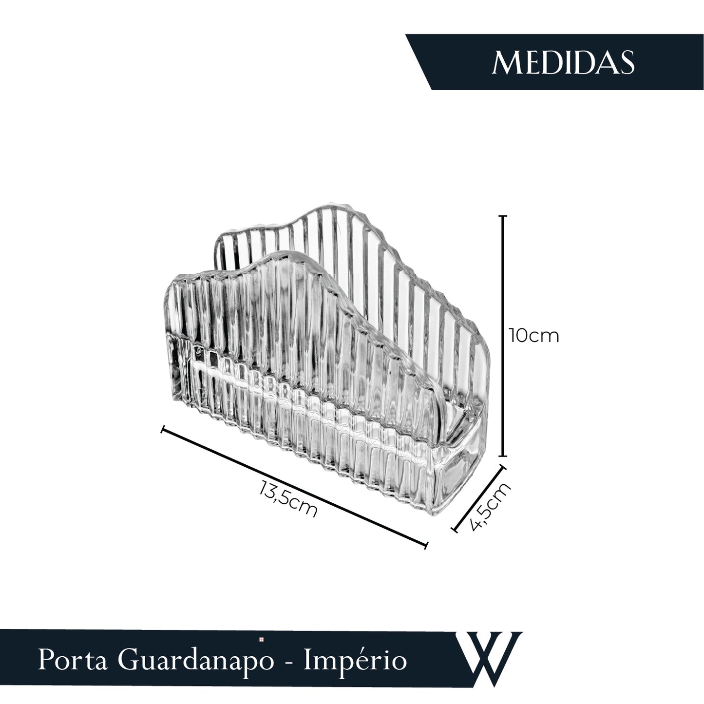 Porta Guardanapos de Cristal Império - Wolff