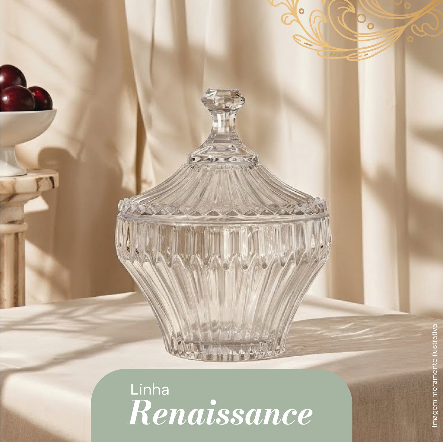 Potiche Renaissance 9cm x 8cm Cristal Ecológico - Lyor