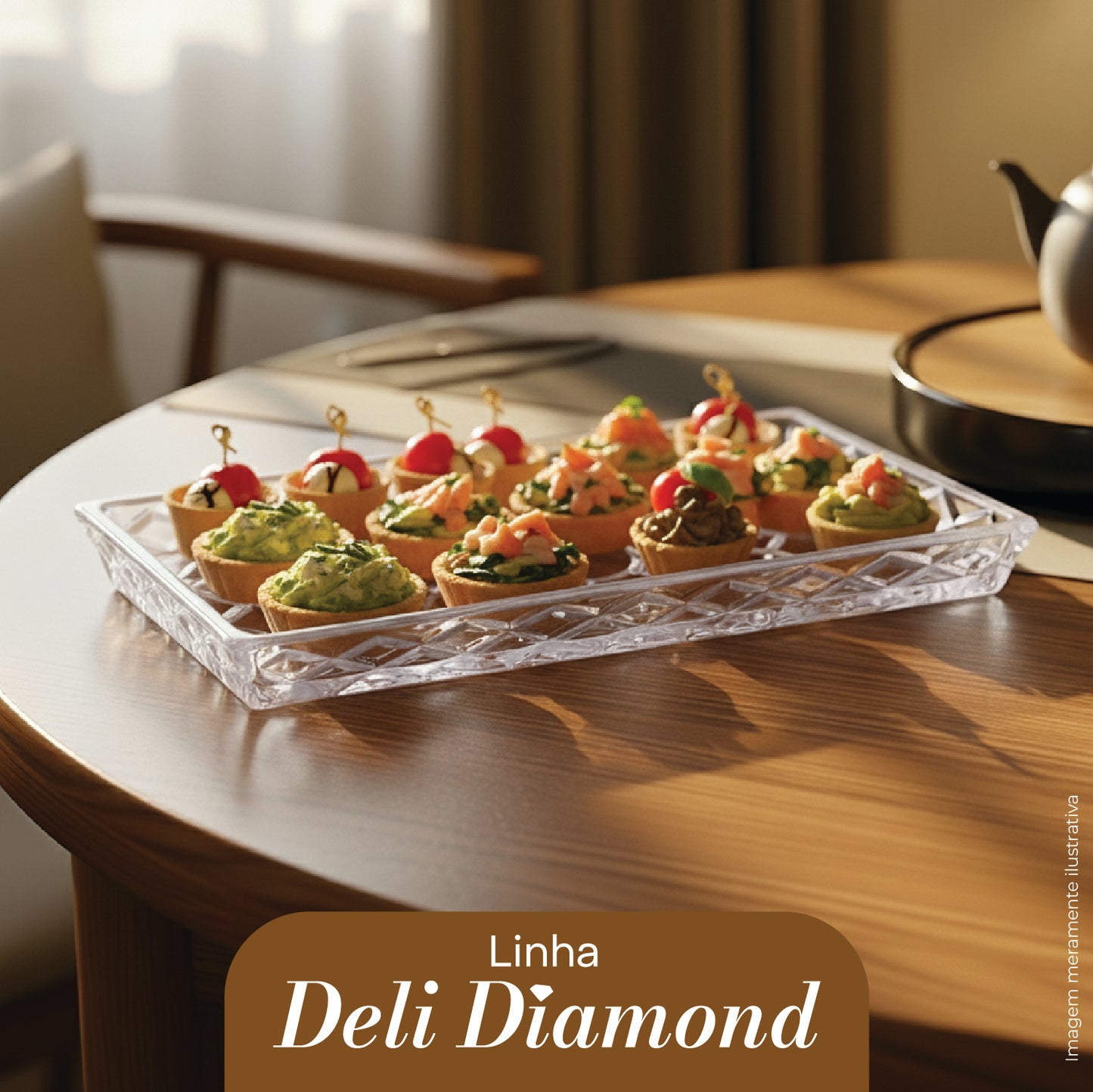 Travessa para Servir de Cristal Deli Diamond 28,5cm x 14,5cm x 2cm - Lyor