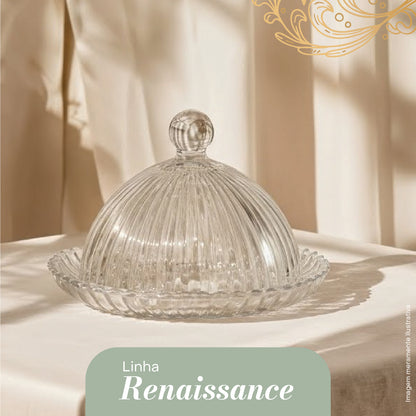 Prato para Doce com Tampa Renaissance 14,4cm x 14,4cm x 9,5cm Cristal - Lyor