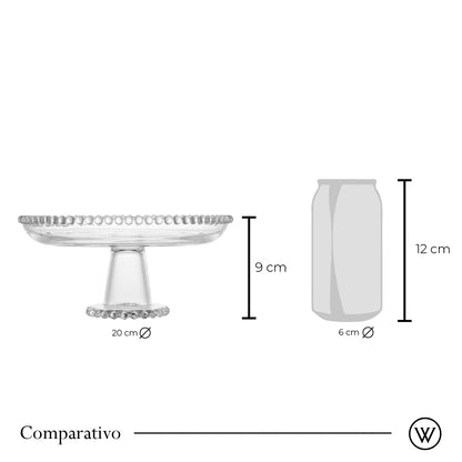Prato de Cristal com Pé Pearl 20cm x 9cm - Wolff