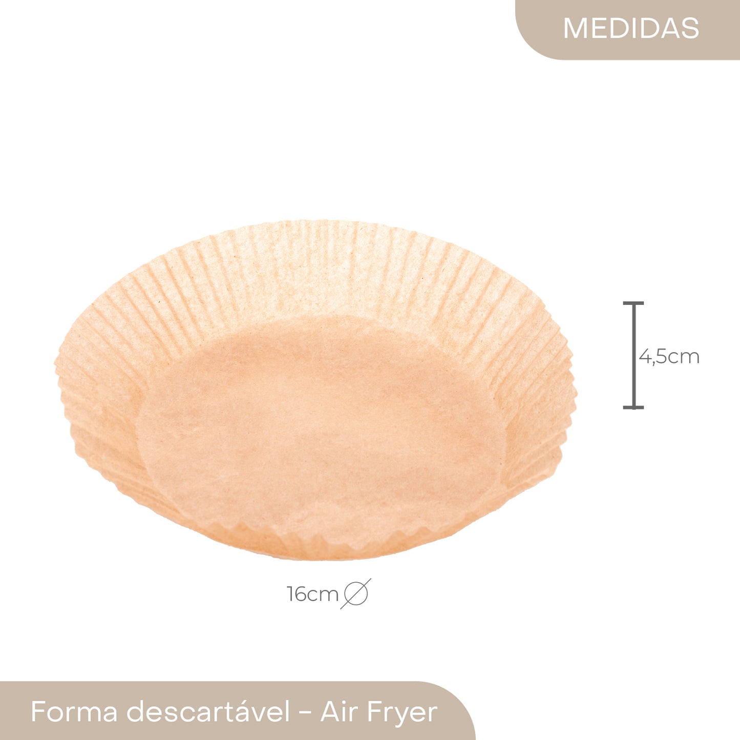 Conjunto de 50 Formas de Papel Descartável para Air Fryer 16cm x 20cm x 4,5cm - Lyor