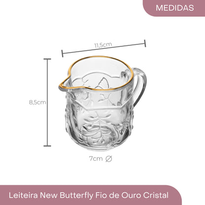 Leiteira New Butterfly Fio de Ouro Cristal Ecológico 200ml- Lyor