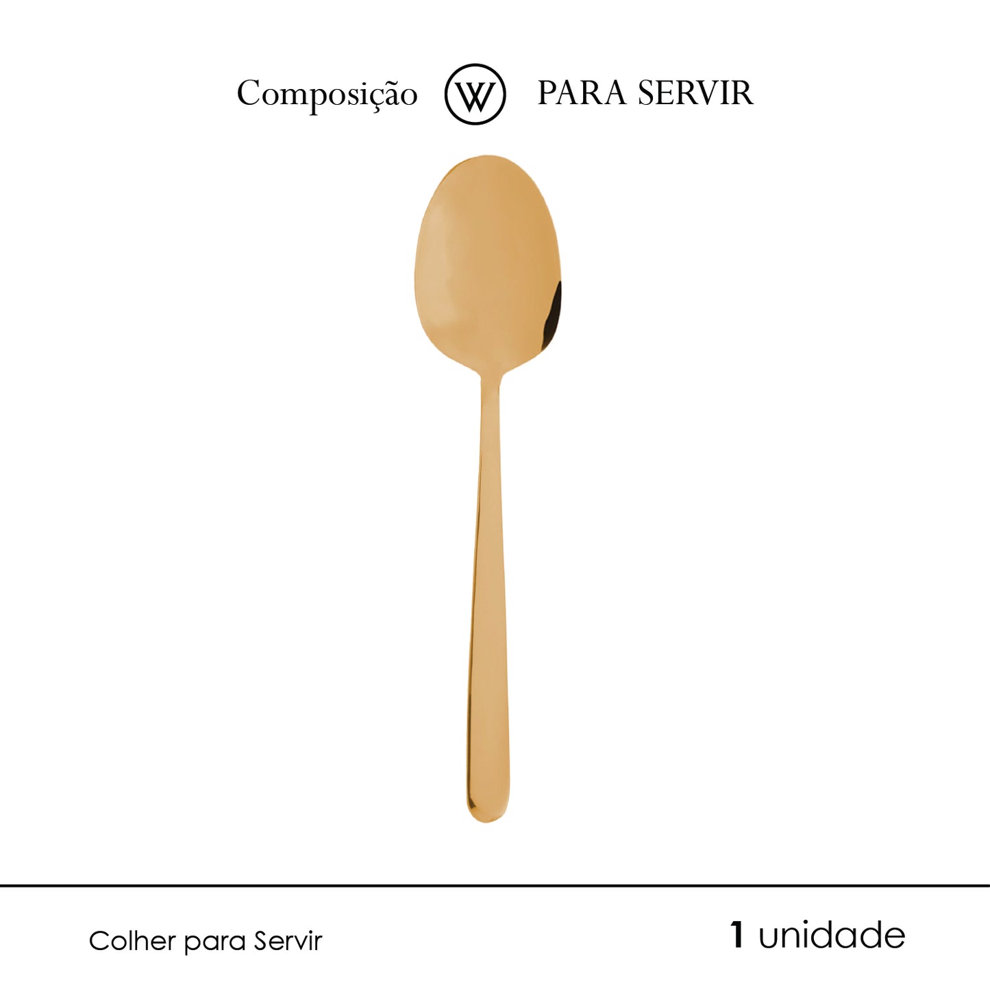 Colher para Servir Viena Dourada Aço Inox - Wolff