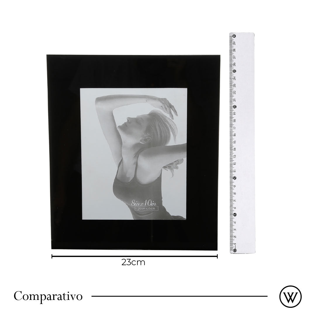 Porta-Retrato de Vidro Preto 15cm x 20cm - Wolff