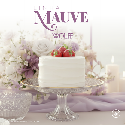 Prato com Pé Mauve com Fio de Ouro 19cm x 9,5cm Cristal - Wolff