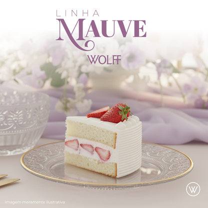 Prato para Sobremesa Mauve com Fio de Ouro 19cm x 2cm Cristal - Wolff