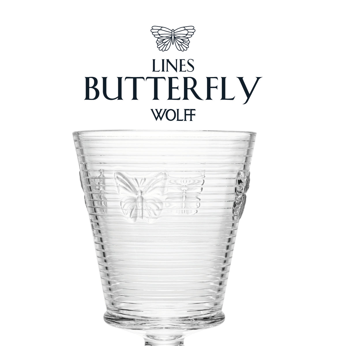Conjunto 4 Taças de Água Lines Butterfly 350Ml Vidro - Wolff