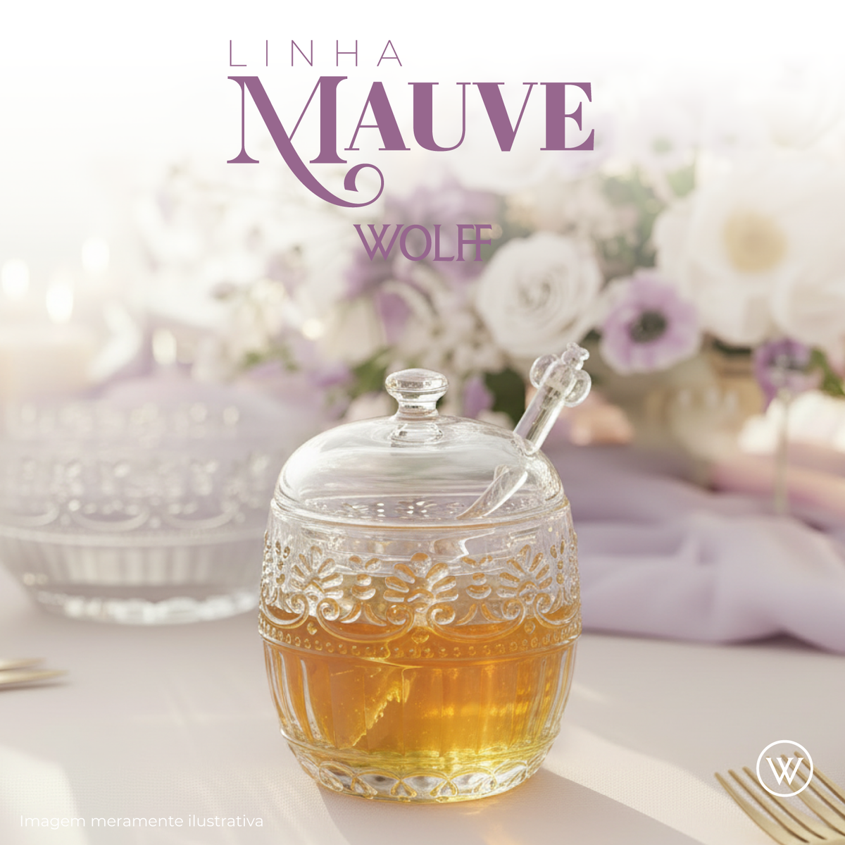 Meleira com pegador Mauve 8,5cm x 11cm Cristal - Wolff