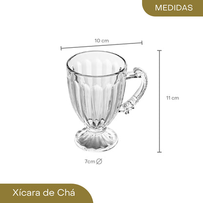 Xícara de Chá de Cristal com Pé Imperial 200ml - Lyor