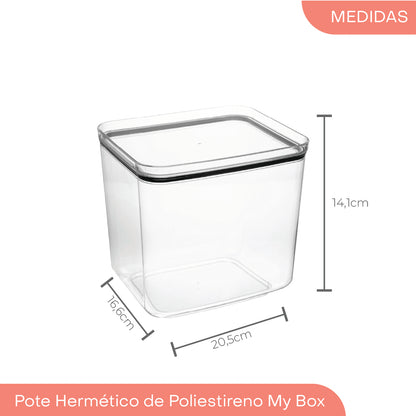 Pote Hermético de Poliestireno My Box 2,8L - Lyor