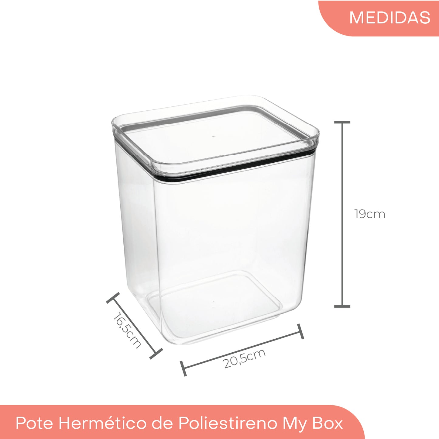 Pote Hermético de Poliestireno My Box 4,5L - Lyor