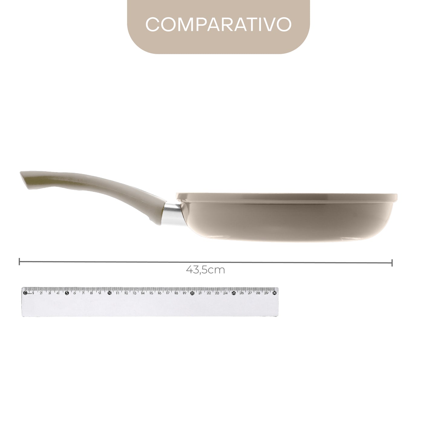Frigideira de Indução Granito Chef 24cm Taupe Alumínio com Revestimento Cerâmico - Lyor