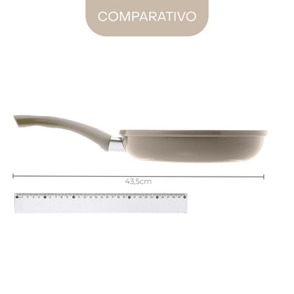 Frigideira de Indução Granito Chef 24cm Taupe Alumínio com Revestimento Cerâmico - Lyor